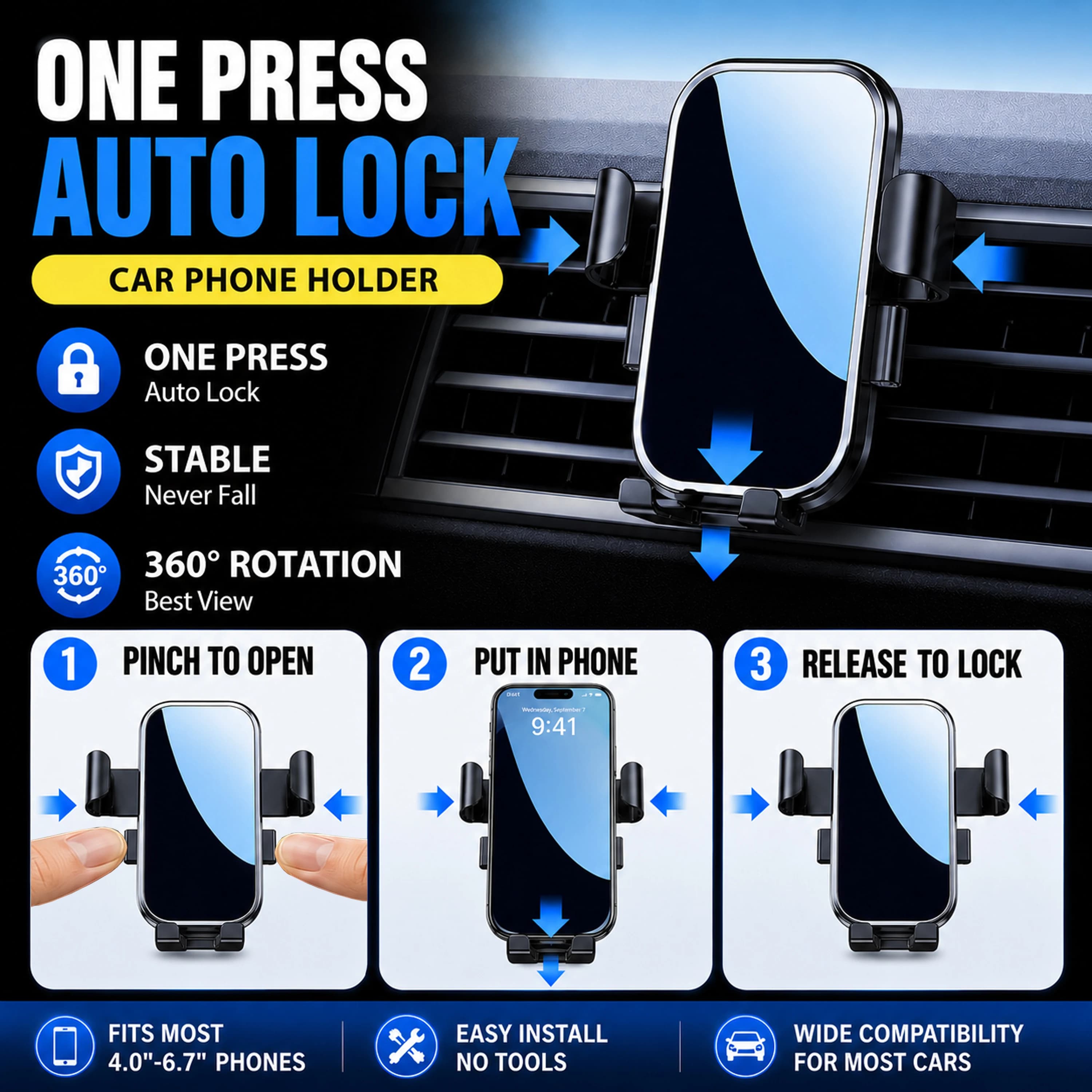 for BYD Sealion 5 DM-i 2023-2025 2026 2027 LHD 12.8inch Easy Install Screen Mount Car Phone Holder