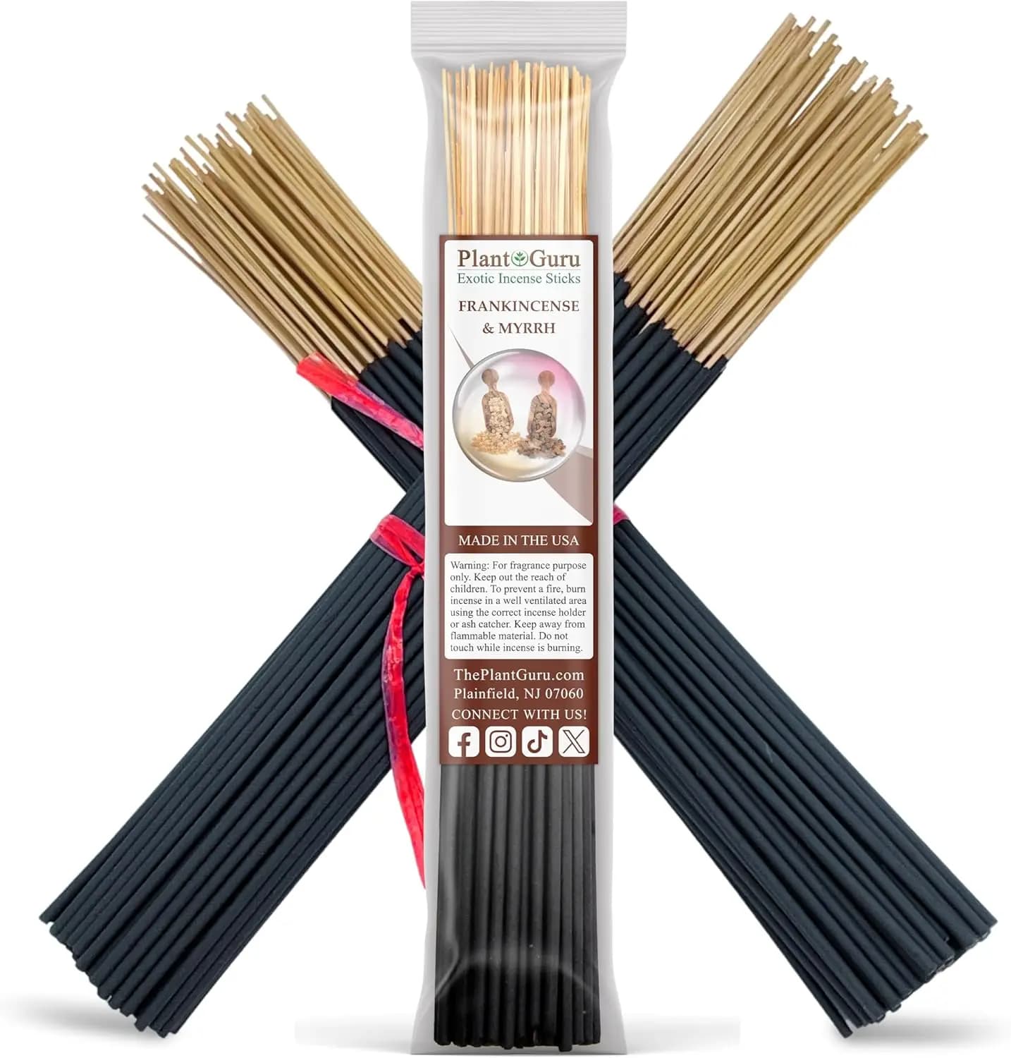 Bastoncini d'Incenso di Franchincenso e Mirra 28 cm - 85-100 Bastoncini, Aroma Naturale a Lunga Durata, Durata di Combustione 45-60 Minuti
