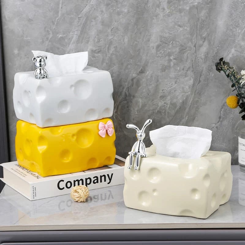 Creative Cheese Tissue Box Holder, Simple Plastic Dryer Tissue Storage Box, Napkin Toilet Paper Organizer