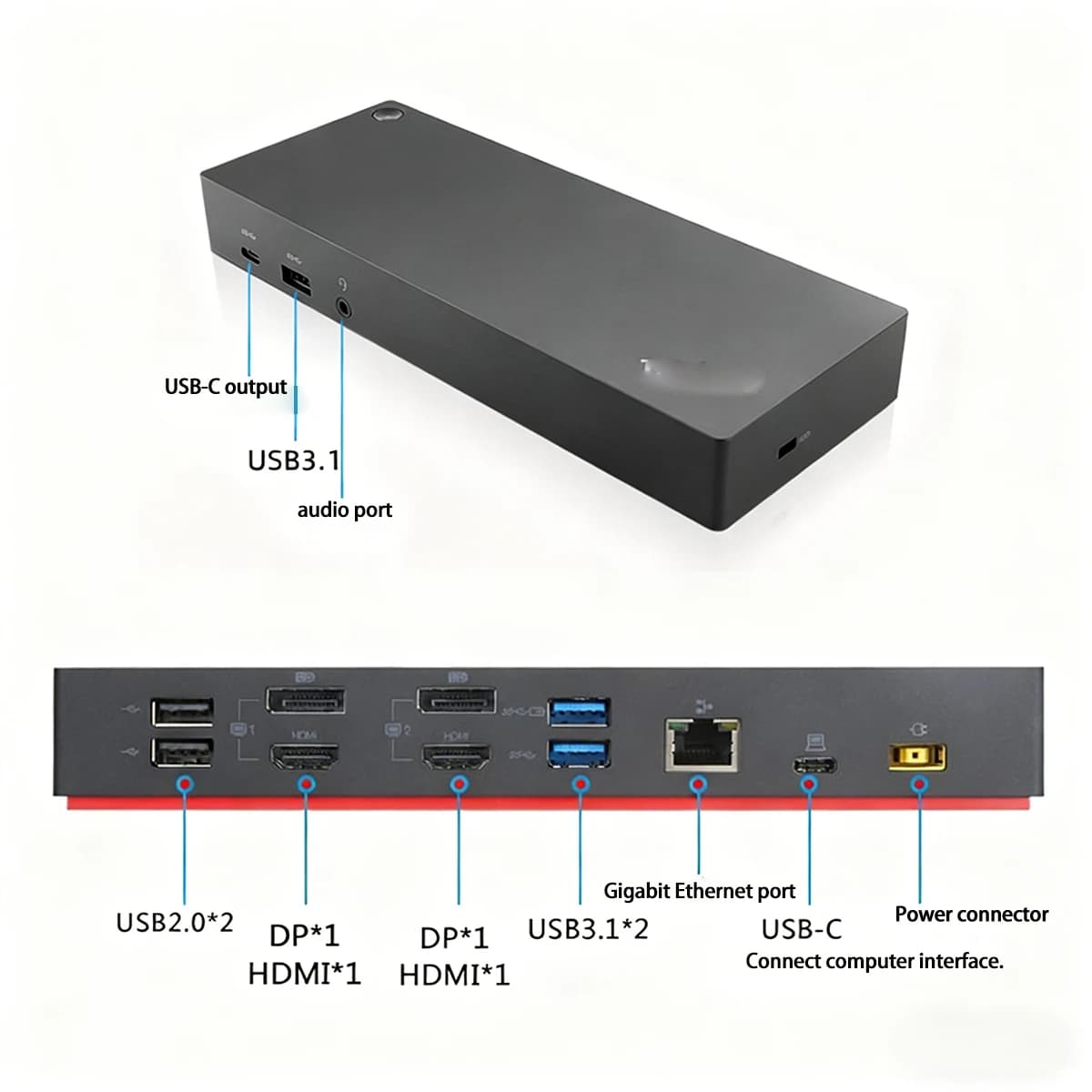 Per ThinkPad Lenovo Thunderbolt 4/3 Hub dock USB-C per display spettrale 4K a doppio schermo 40B0 40AN AS Docking station AF
