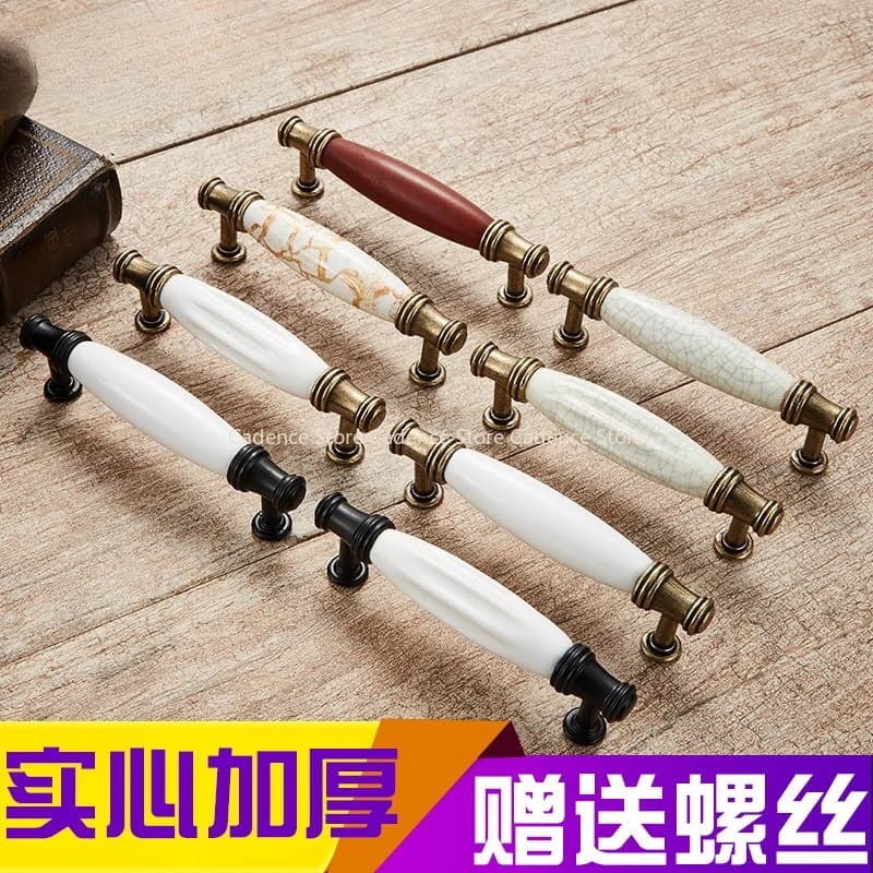 Maniglie per mobili antichi Pomelli e maniglie a vena di marmo Maniglie in ceramica per armadi da cucina Pomelli per porte dell'armadio Maniglie per cassetti