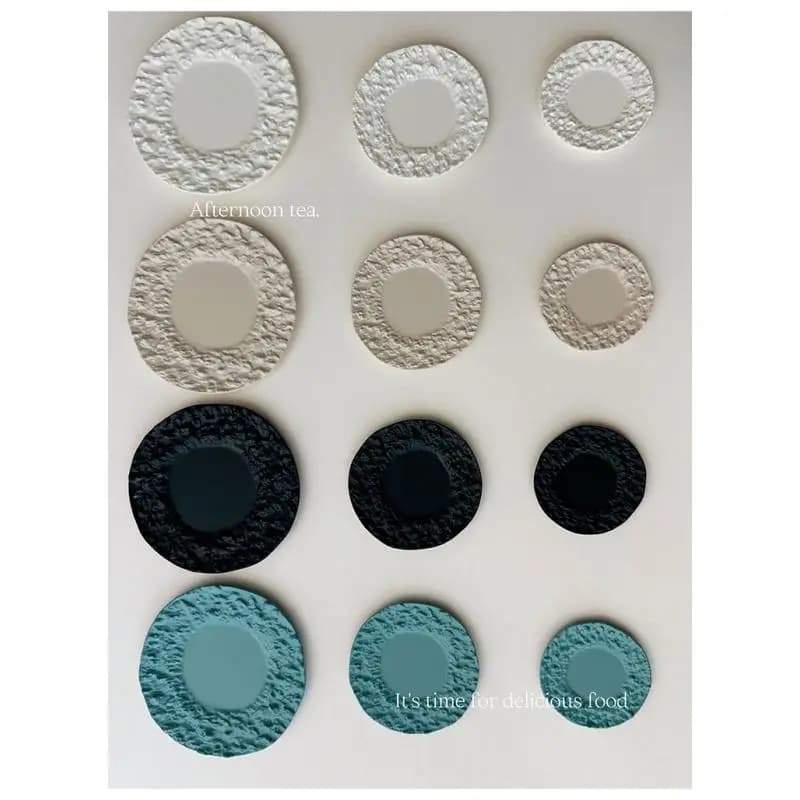 Set di 3 Mini Piatti Decorativi con Motivo Roccioso per Casa delle Bambole, Piatti Rotondi per Cena e Dessert, Accessori per Cucina e Decorazione