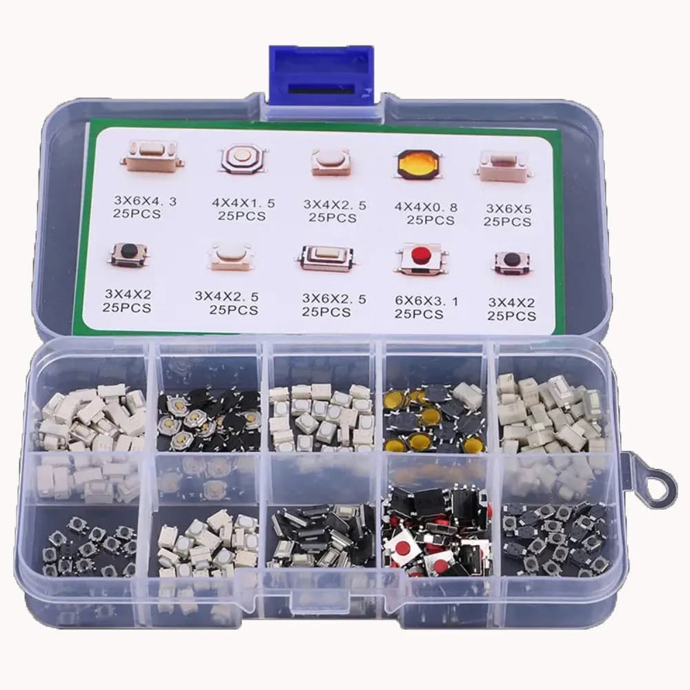 100/200/250 pz 10 Types Durable Auto Remote Control Tablet Actile Auto Key Button Switch Touch Micro Switch with Box