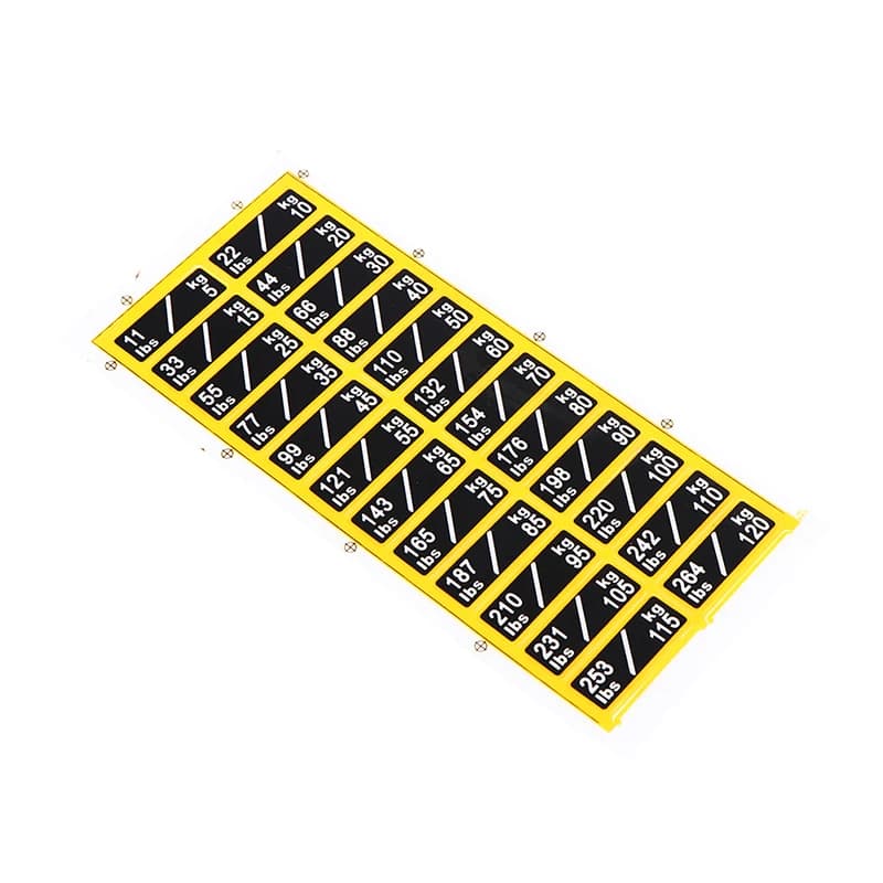 Etichette adesive per pesi da 1 foglio per accessori per attrezzature da palestra Etichetta per apparecchiature elettriche