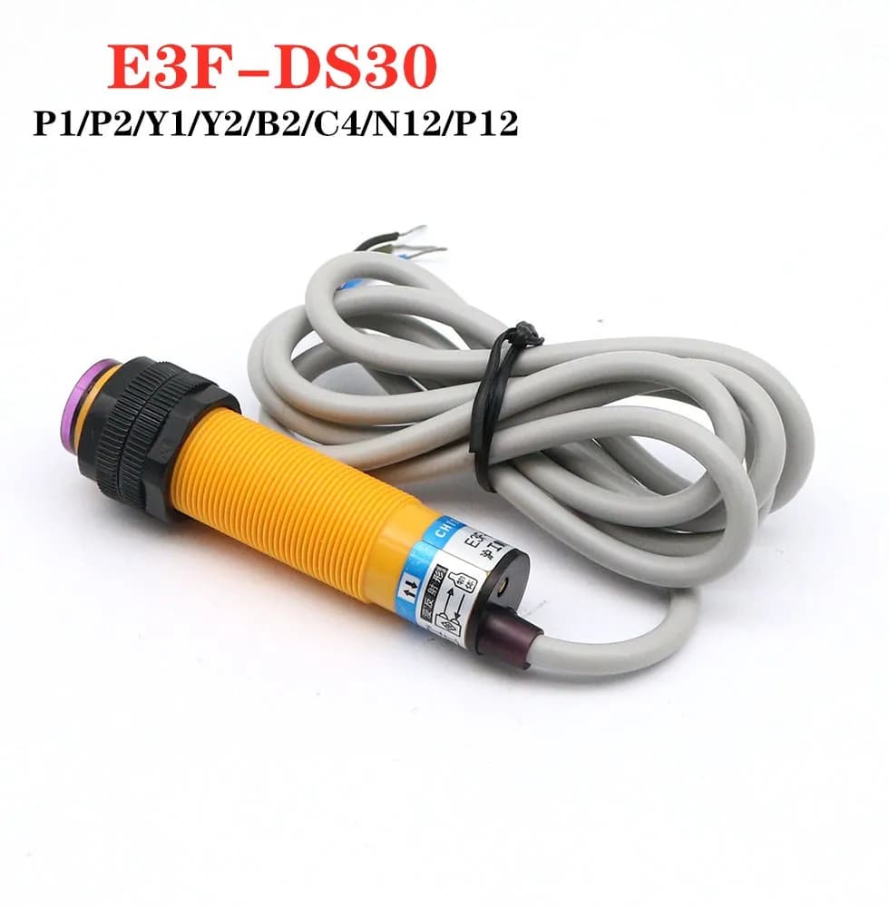 E3F-DS30 M18 diffused photoelectric switch sensor DC 4 wires PNP NO NC detection field 10-30cm adjustable