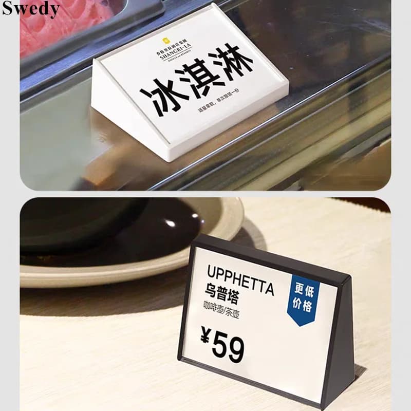 A6 105x148mm Etichetta prezzo in plastica inclinata Etichette per carte Porta cartello in acrilico Espositore Menu ristorante Porta carta