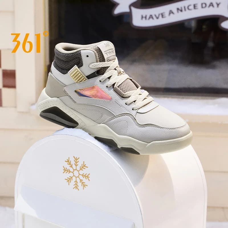 Scarpe casual da uomo a 361 gradi Nuove scarpe da ginnastica maschili alte invernali calde e ammortizzanti versatili resistenti all'usura 672446615 B
