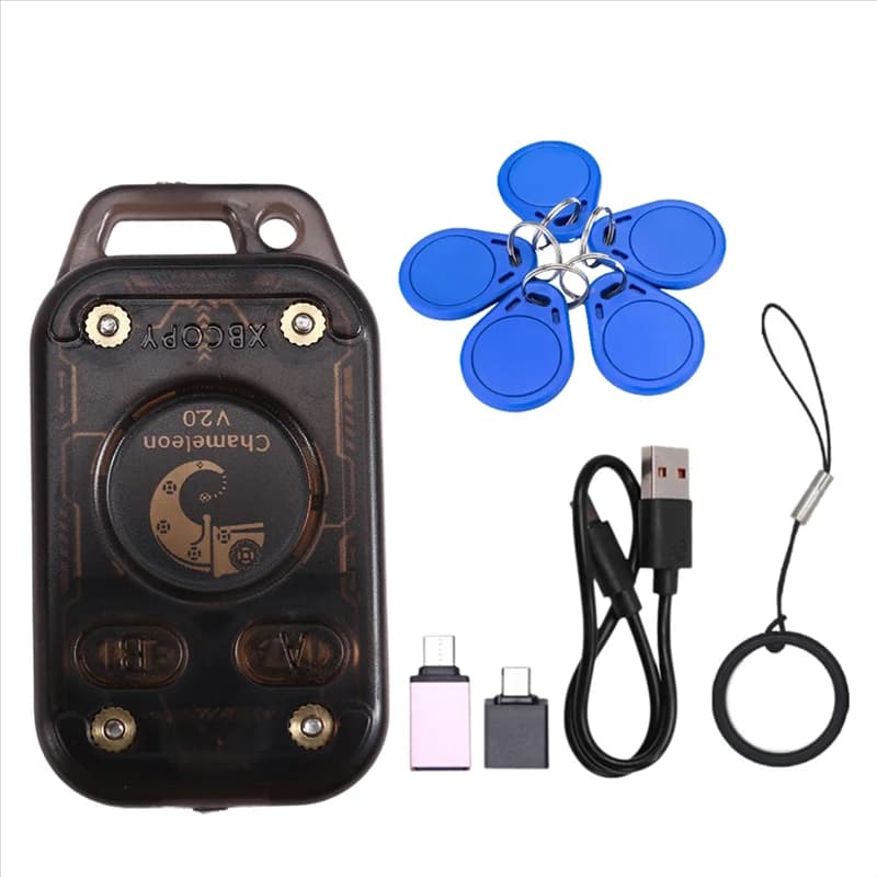 【RECOMENDAR】 Emulatore lettore di chip intelligente RFID Camaleonte V2.0 + 5XUID Portachiavi Duplicatore NFC Decodificatore di schede 125Khz 13,56Mhz
