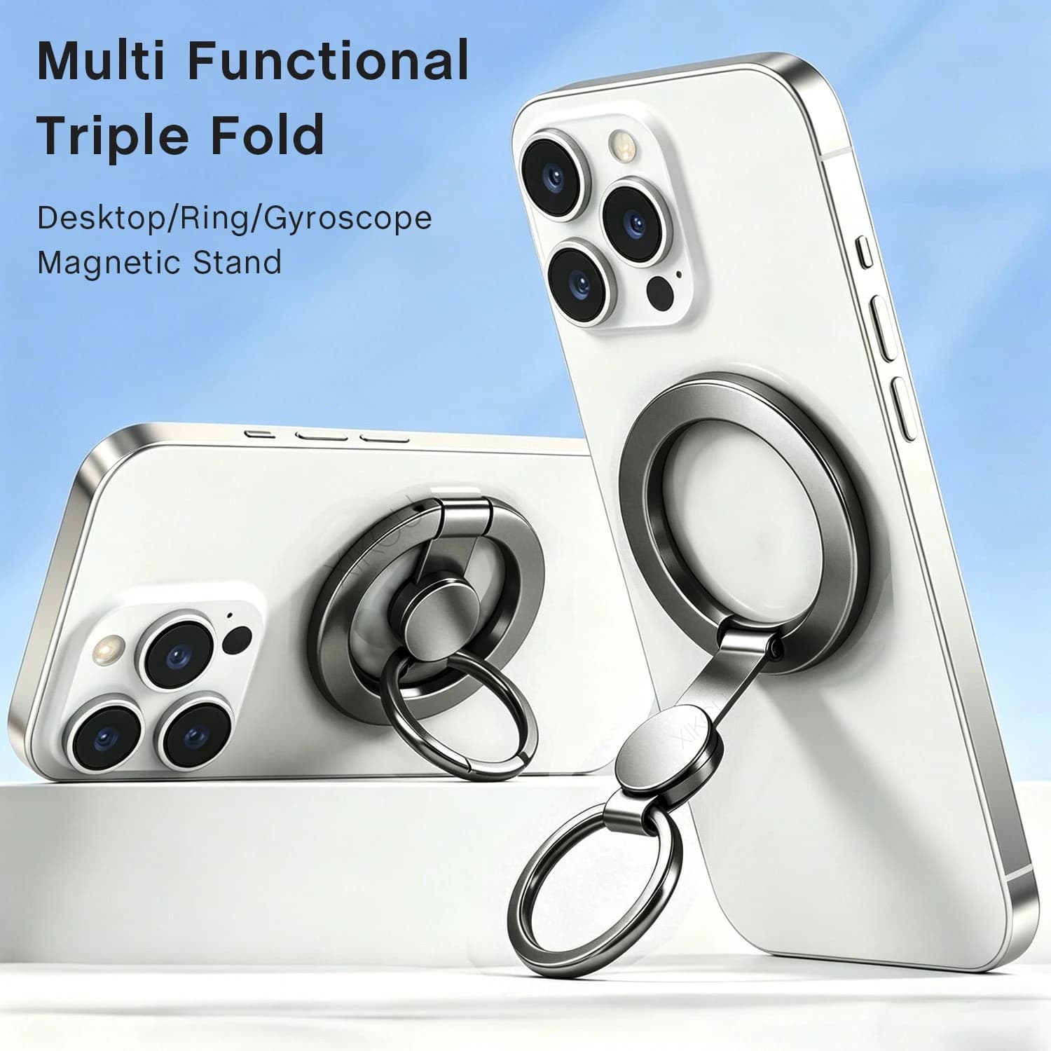 Supporto Magnetico 2 in 1 per Telefono con Anello Fidget Spinner per iPhone Magsafe 17 16 Pro Max 15 14 13 12