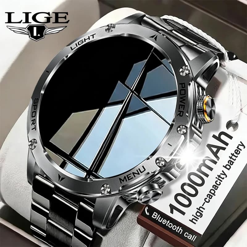 Nuovo Smartwatch GPS 2026 per Sport all'Aperto, Schermo AMOLED, Torcia LED, Cardiofrequenzimetro, Impermeabile, Chiamate Bluetooth, Batteria 1000mAh