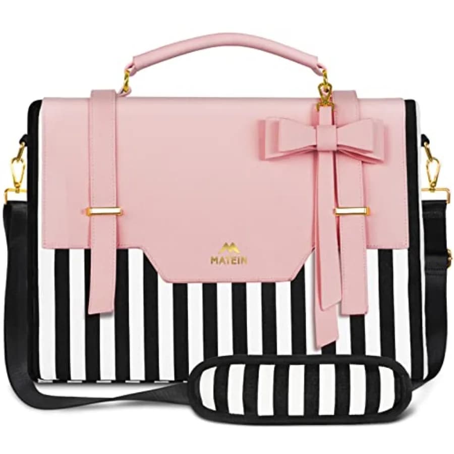 Borsa per Laptop da Donna, Elegante Valigetta per Computer, Custodia Leggera per Laptop, Borsa a Tracolla da Lavoro con Scomparto B