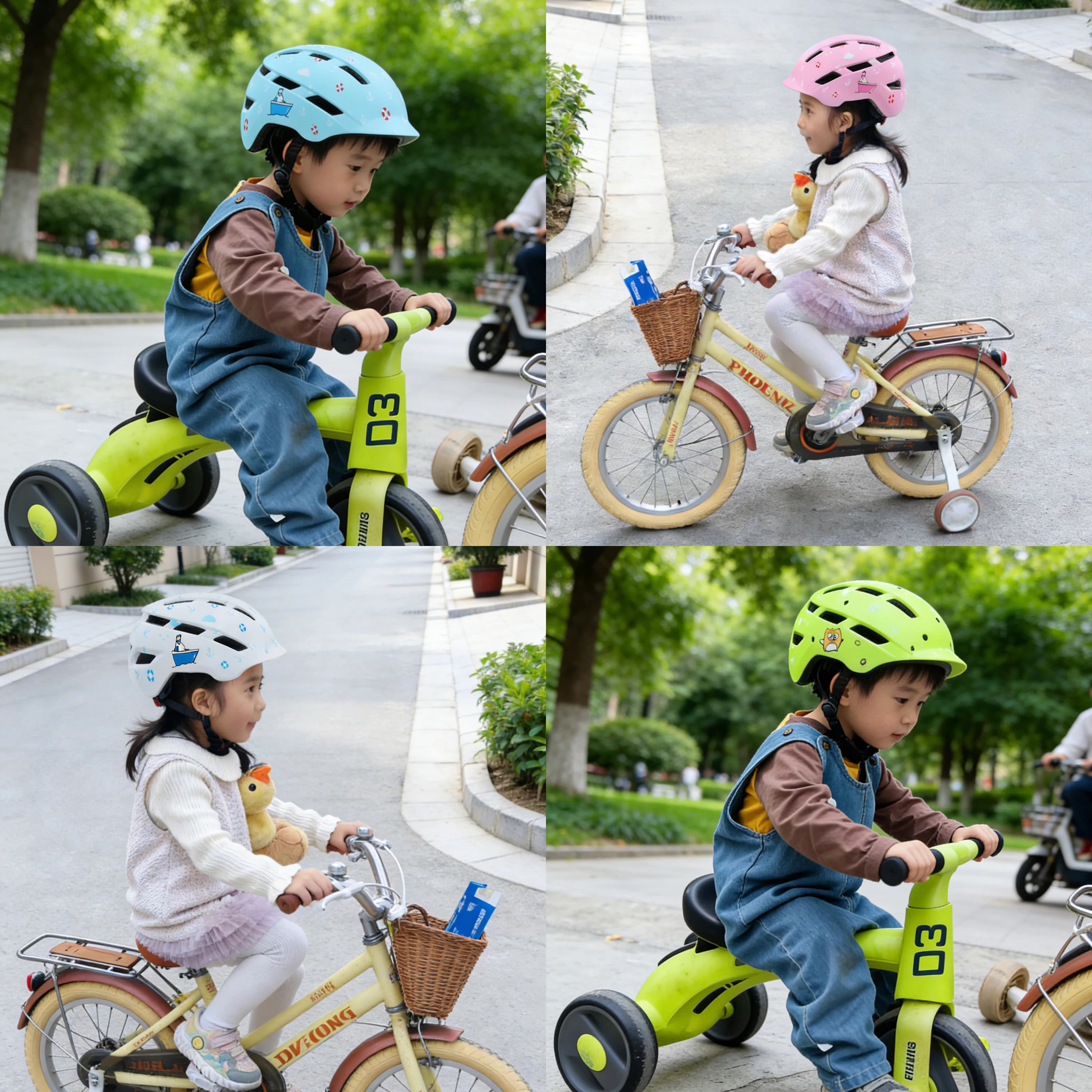 PJT Children's Cycling Helmet with LED Backlight Optional, S/M Bicycle Tails, Skateboard, Scooter, Skateboard and Sport