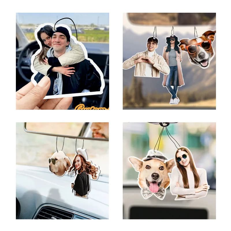 Portachiavi con ciondolo con cordino per auto personalizzato con foto carine, regali per coppie, foto di famiglia, portachiavi con decorazione interna per auto personalizzata