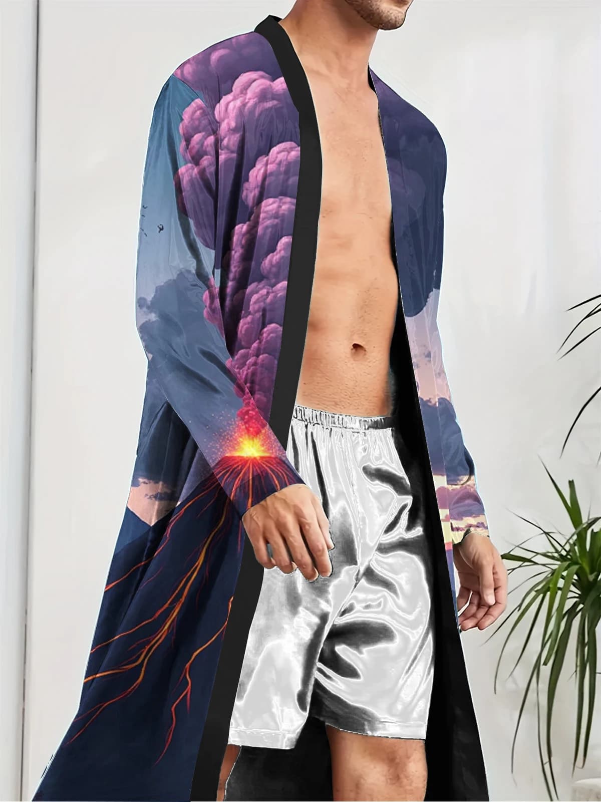1pcs Men's Robes 2026 Spring/Summer Breathable Robes Sleepwear Graphic Funny pajamas 3D Printed Bathrobe men Men's bathrobe