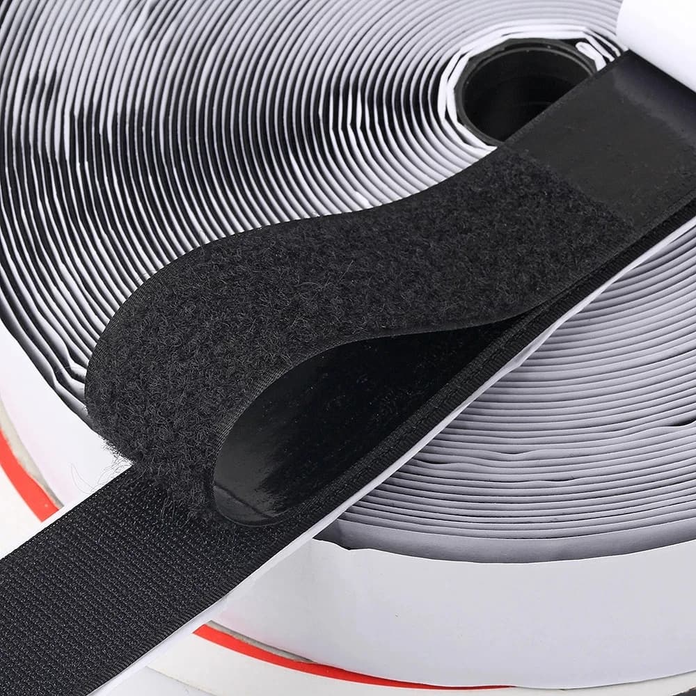 2M/Rotolo Velcro autoadesivo/Nero Bianco Nastro di fissaggio autoadesivo con gancio e anello/Bande adesive in nylon magico per dischi