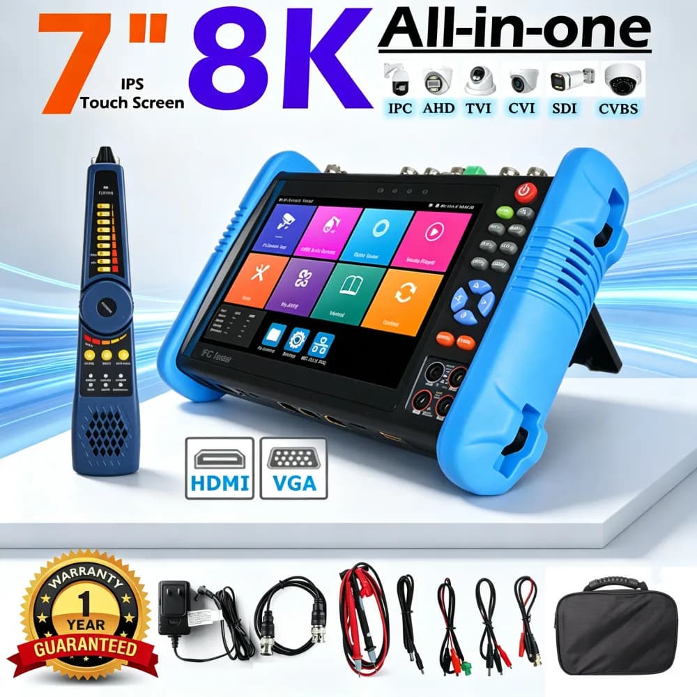 IPC-9800MOVTADHS Pro IPC Tester Support Camera IPC 8K and VGA 8MP AHD CVI TVI Test Wifi PTZ Cable Tester HDMI PoE CCTV Tester