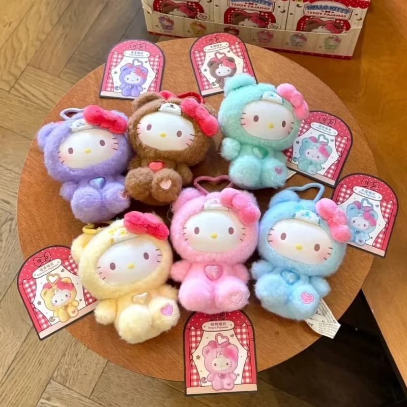 TopToy Hellokitty Teddy Pigiama Series Vinyl Blind Box Fashionable Bag Deck Ornaments Kids Decorative Toys For Birthday Gift