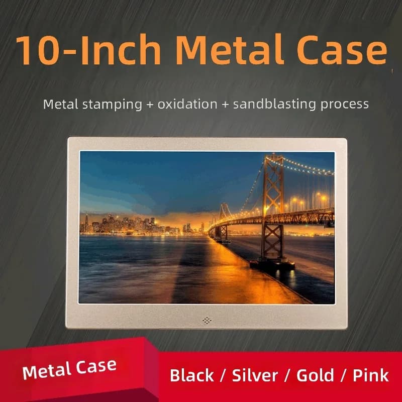 10-Inch metal digital photo frame electronic photo album, family wedding birthday gift, product promotional advertising machine
