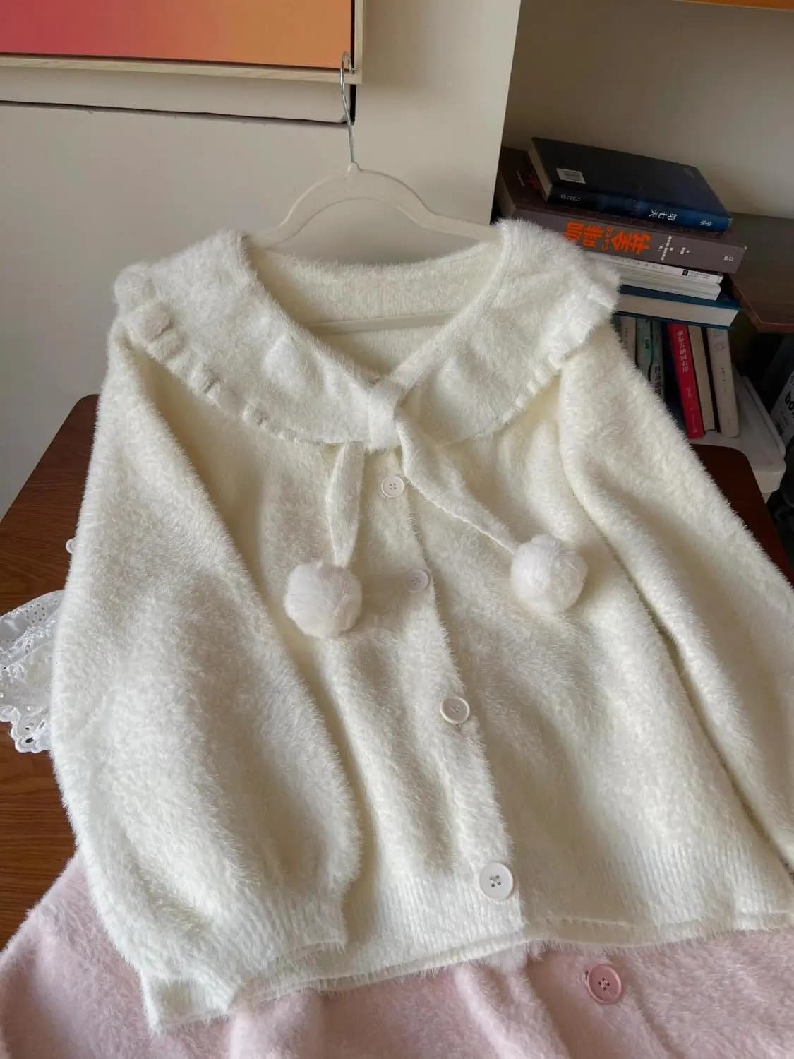 Harajuku Dolce Maglione Lavorato A Maglia Magliette E Camicette Delle Donne 2025 Autunno Inverno Nuovo Casual Cardigan Allentato Y2k E-Girl Manica Lunga Kawaii Pullover