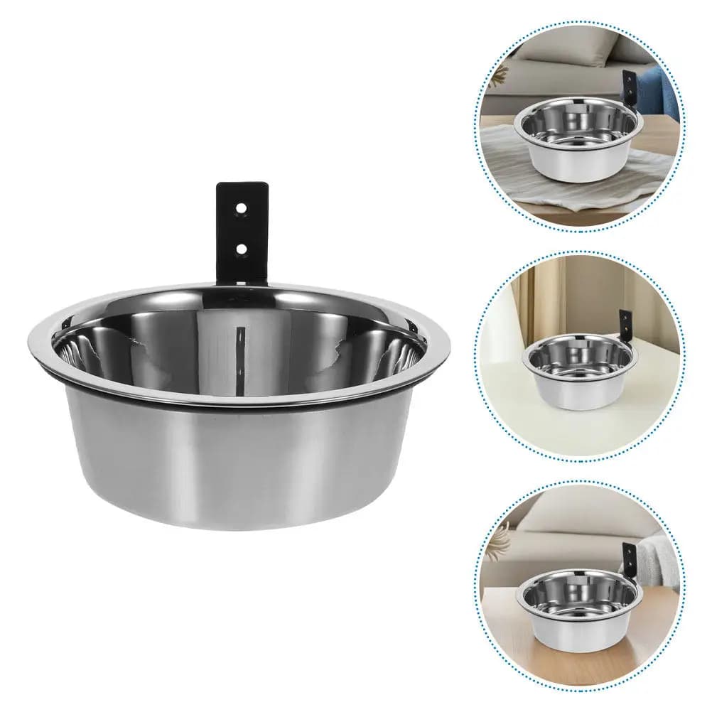 Set di 2 Ciotole Rialzate per Cani da Montare a Parete, Ciotole Sospese in Acciaio Inox per Cibo e Acqua, Adatte a Tutte le Taglie di Cani