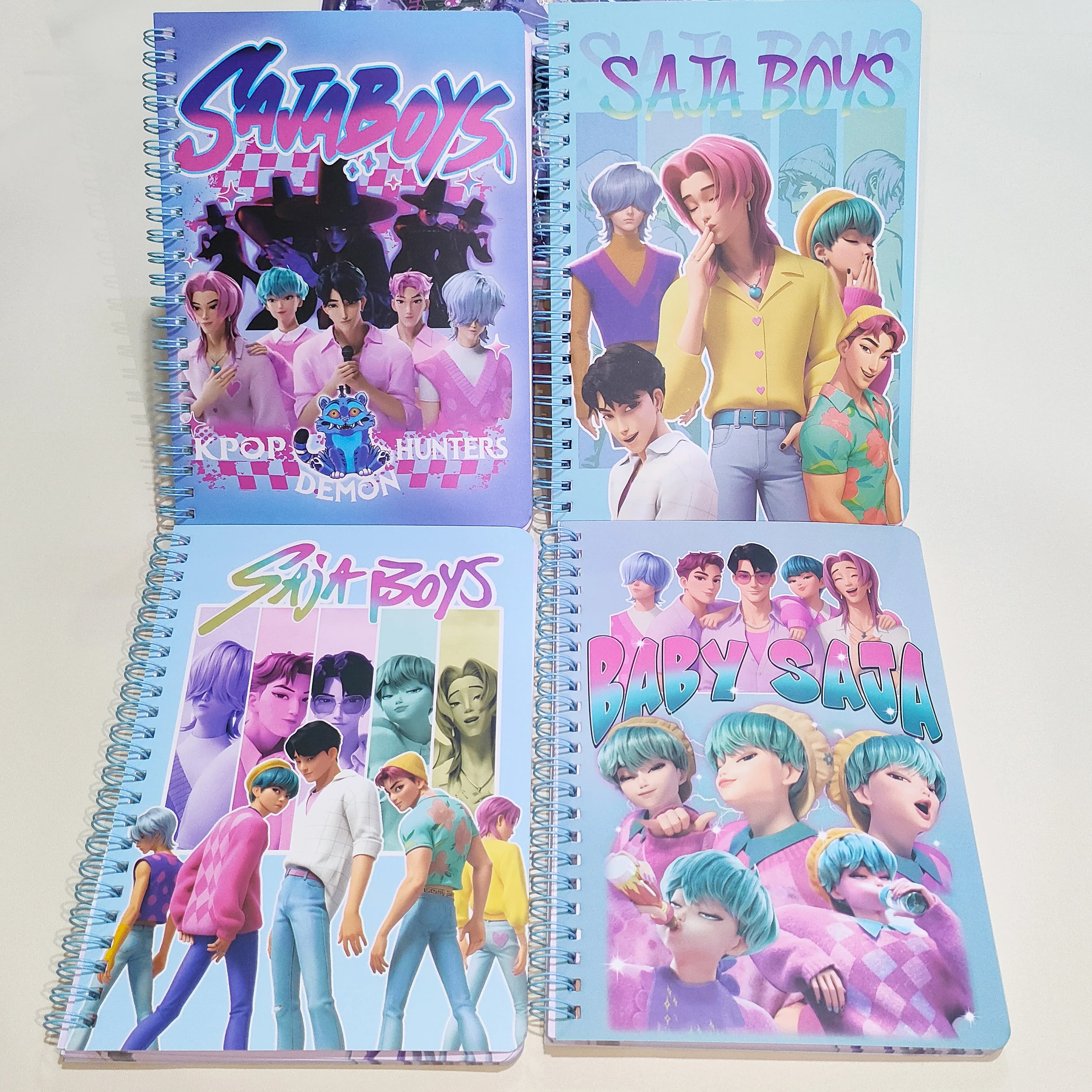 A5 Spiral Boys Anime Notebook, Bright Colorful Pages, Lightweight Pad for Class Notes and Student Homework Practice.