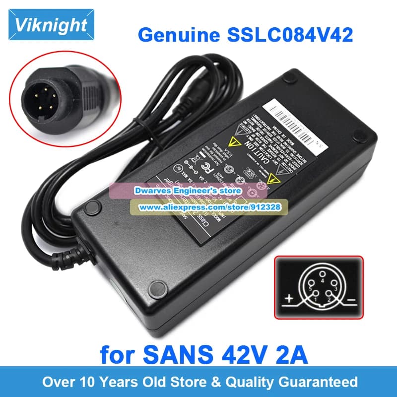 Original SSLC084V42M SSLC084V42XH for SANS/PHYLION 84W Class 2 Charger 42V 2A Power Adapter 5 Pins for Batavus JCEB360-14.5