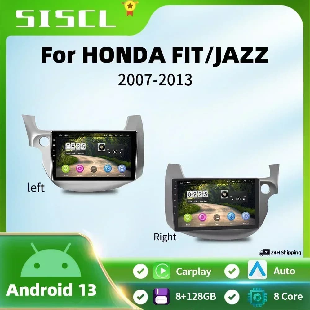 Autoradio Android 16 SISCL 2 DIN per HONDA FIT JAZZ 2007-2013, Lettore Multimediale Video con Connessione Mirror e Schermo Diviso