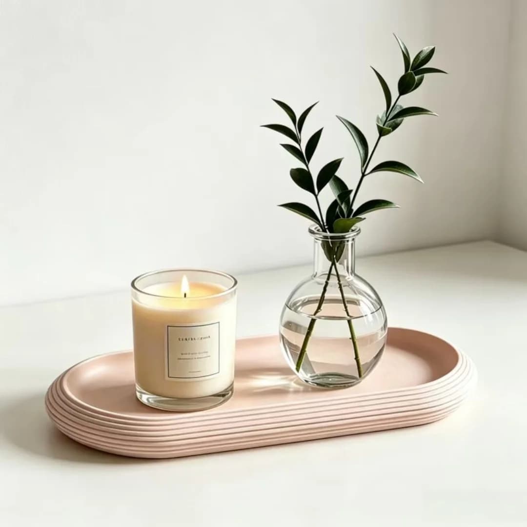 Oval Striped Storage Tray Silicone Mold DIY Cement Concrete Storage Plate Candle Holder Ornaments Epoxy Resin Moulds