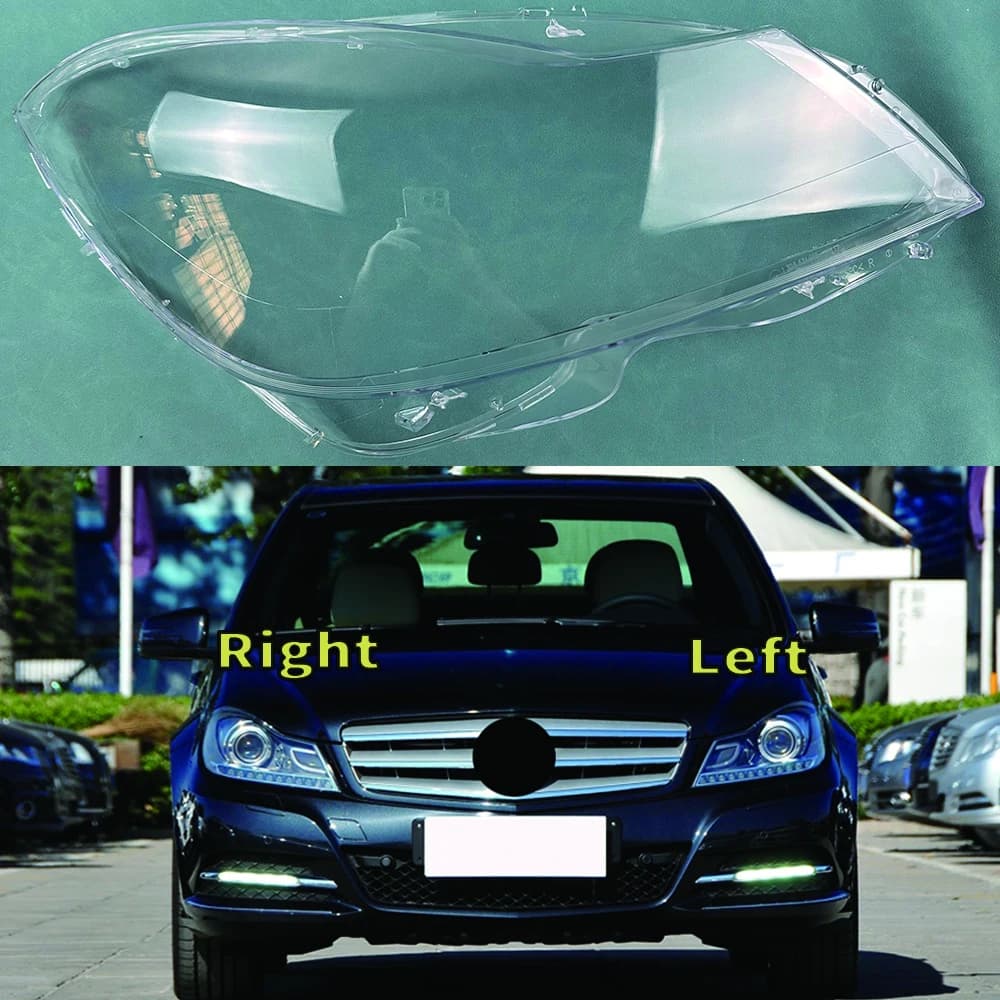 Per Mercedes-Benz W204 C180 C200 C260 2011 2012 2013 Faro Anteriore Copertura Della Lampada Del Faro Borsette Maschera Paralume Lente Plexiglass