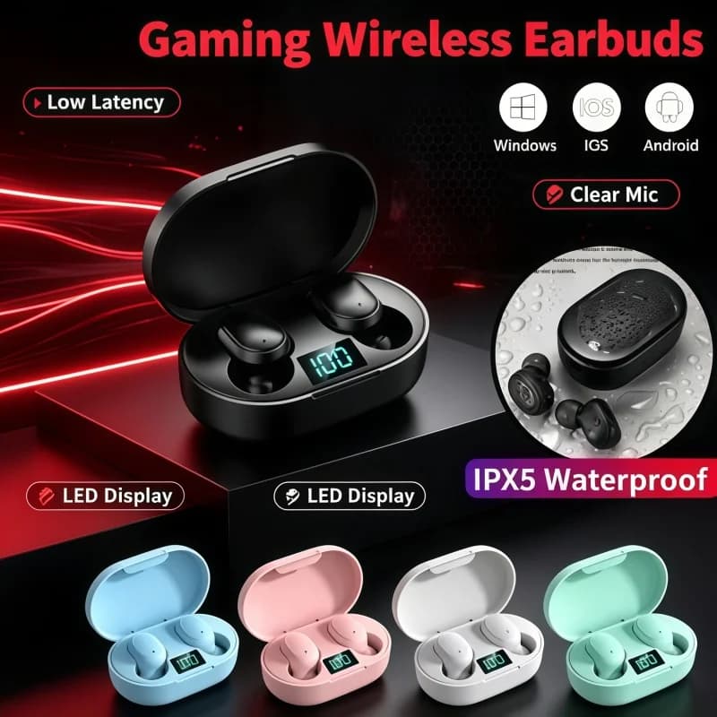 New E6S Wireless Bluetooth Earphones Bluetooth Headset Wireless Earbuds Noise Cancelling Earphones with Microphone Headphones