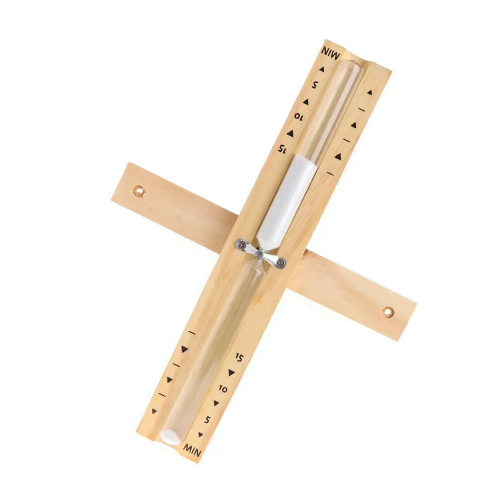 Timer to Clessidra from Parete for Sauna, 15 Minutes, Glass Thick and Wood, for Bathroom and Hotel