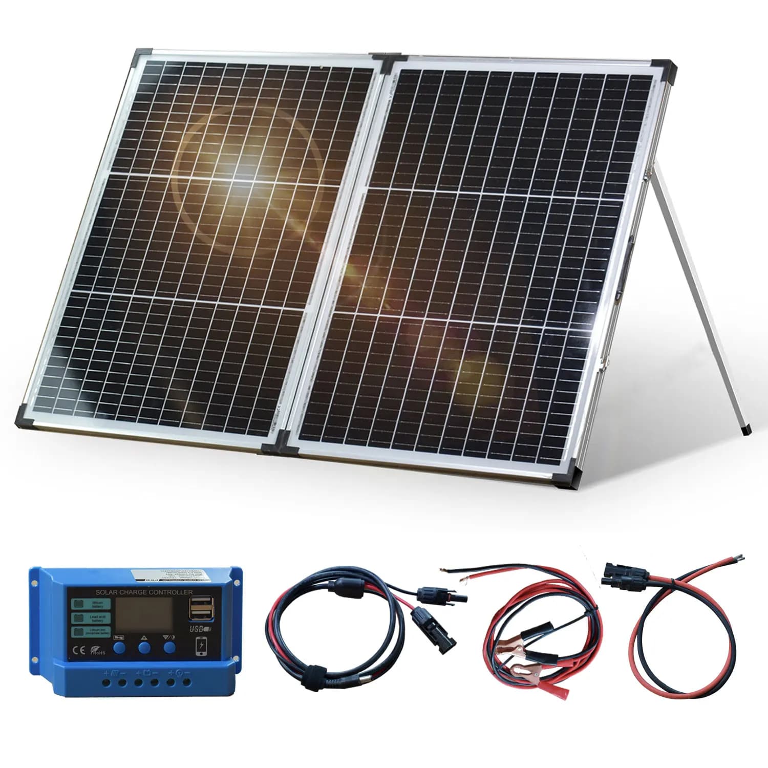 Valigia solare pieghevole portatile monocristallina da 140 W 12 V con regolatore di carica impermeabile