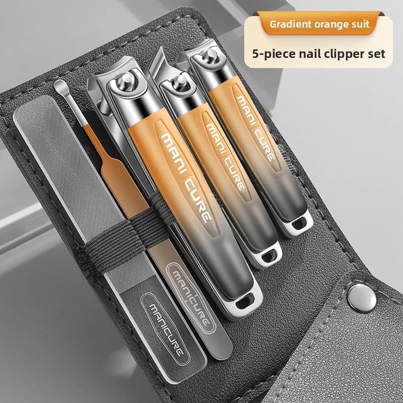 Kit Professionale Premium di 5 Pezzi per Manicure e Pedicure, Tronchesine per Unghie in Acciaio Inox con Gradiente Affilato, Strumenti Portatili