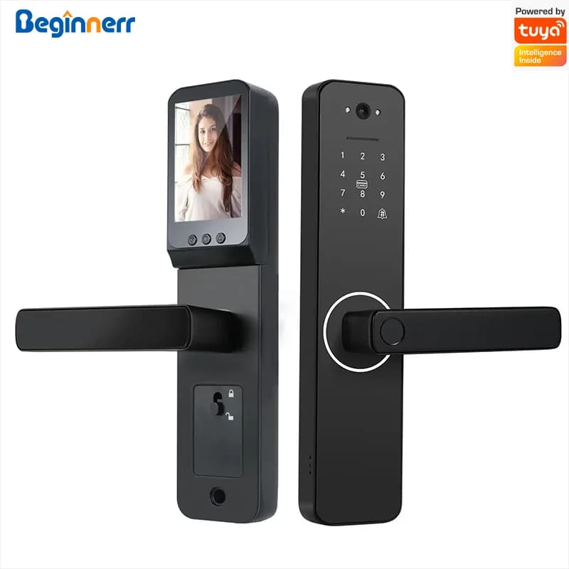 Videocitofono Telecamera Spioncino serratura intelligente Display con schermo euro da infilare sblocco remoto Tuya wifi Serratura digitale per impronte digitali