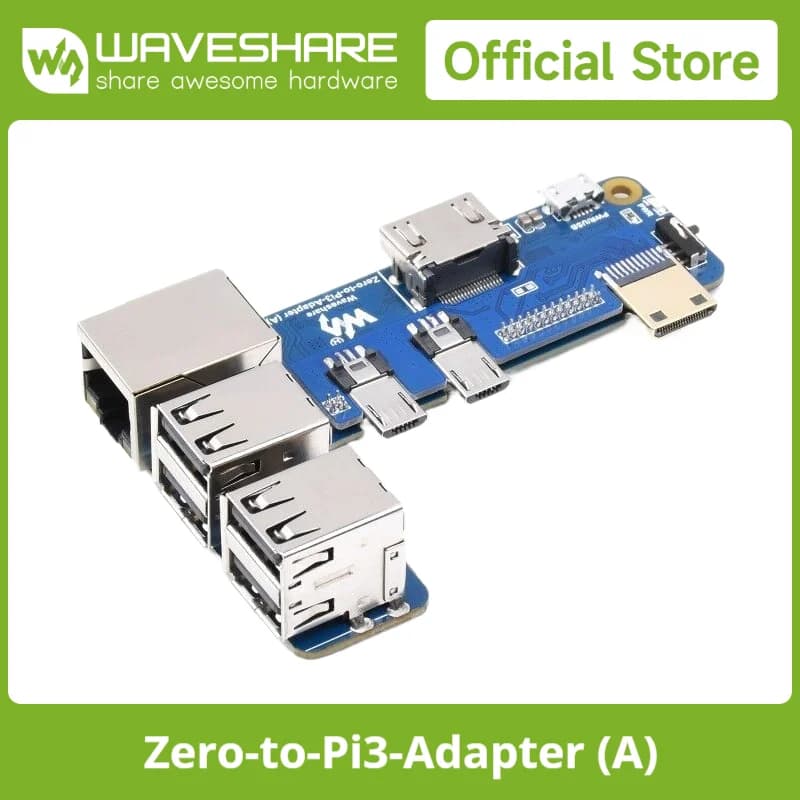 Waveshare Raspberry Pi Zero To 3B Adapter, Alternative Solution For Raspberry Pi 3 Model B/B+ 10 / 100 M Adaptive