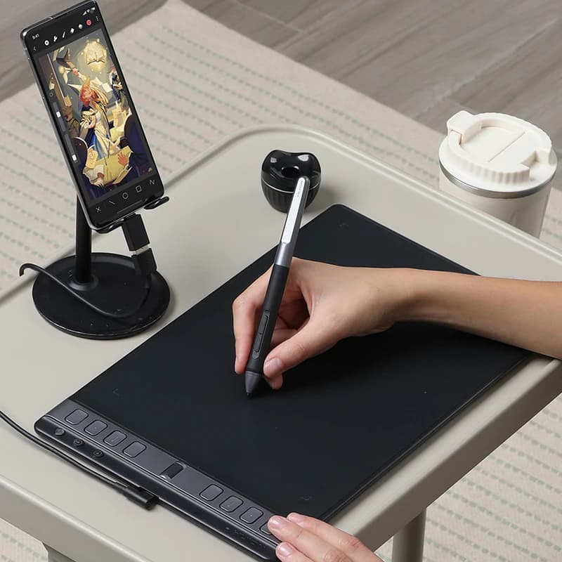 Tavoletta grafica Huion Inspiroy 2 S/M/L Tavolette digitali supportate per telefono Android con tasti di gruppo e scorrimento Design professionale