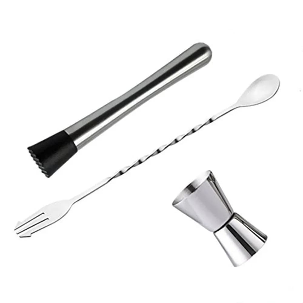 Professional Stainless Steel Bar Tool Set Double Sided Jigger Long Handle Spoon Cocktail Muddler Set Cocktail Shaker Set Home