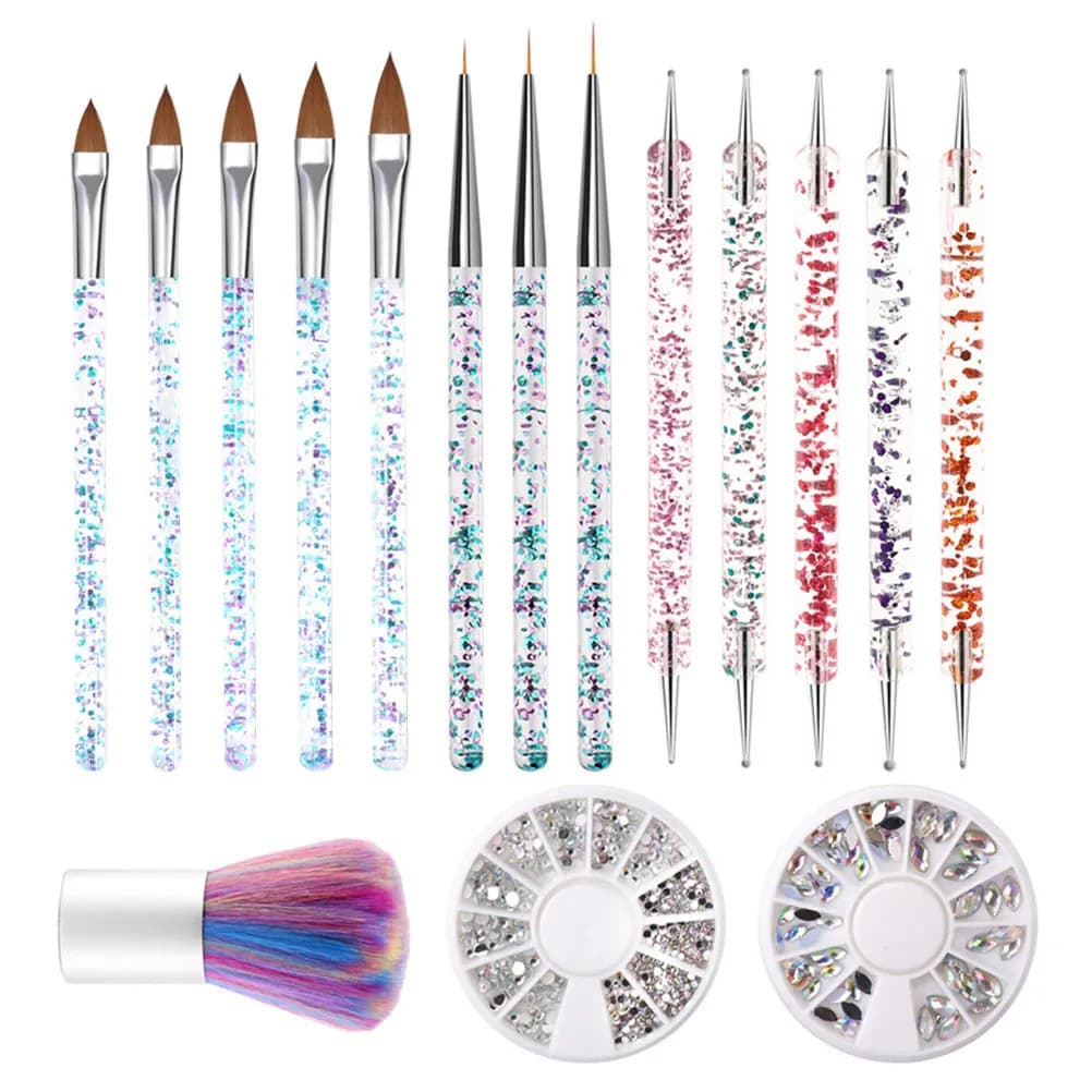 Set di penne per nail art, pennelli acrilici a doppia punta, per disegni semplici, accessori fai da te per manicure, penne per nail art, strumenti per pittura, design elegante