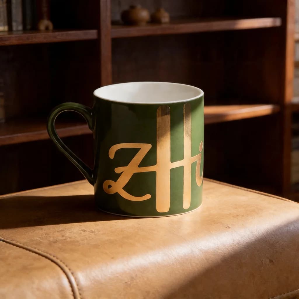 Luxury Bone China Coffee Mug Elegant Ceramic Tea Cup Vintage Green Gold Mug for Home Office Gift Drinkware