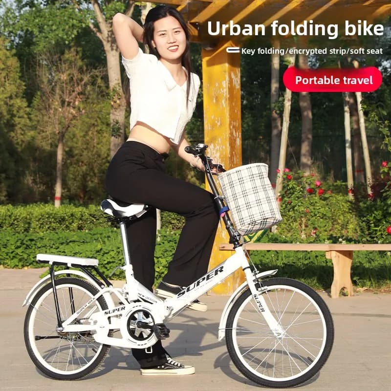 Folding Bicycle Adult 20 Inch 22 Inch Wheels Shock Absorbing Suspension Teen Student Men Women Bicycles with Variable Gears
