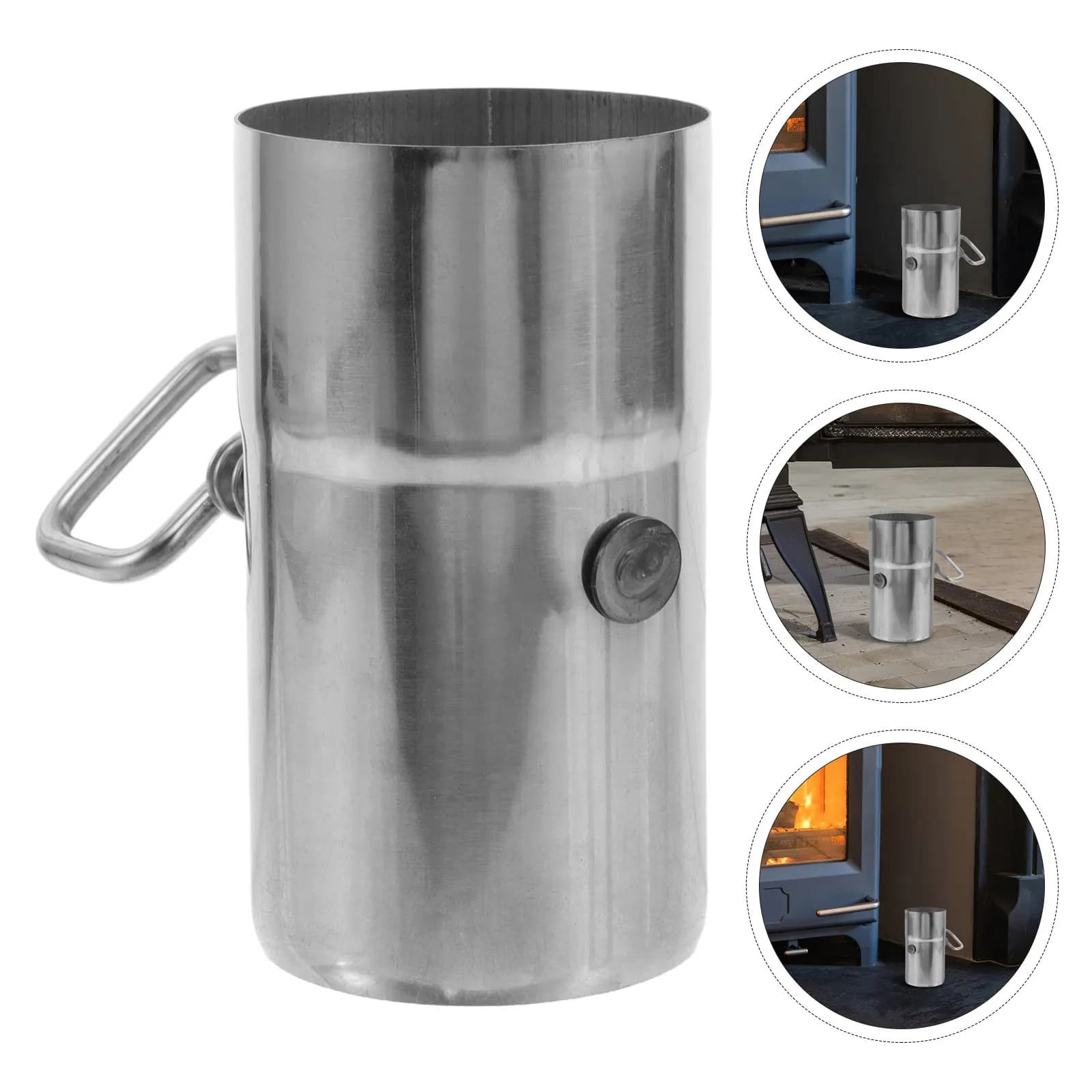 Stainless Steel Chimney Pipe 11Cm Chimney Flue Damper Control Adjustable Airflow Outdoor Stove Exhaust Pipe for Camping Tent