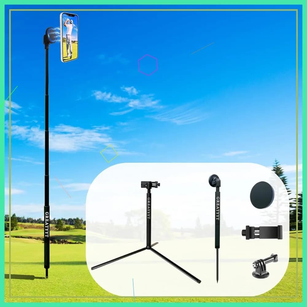 Monopiede/Treppiede Multifunzione per Registrazione Swing Golf - Supporto Magnetico per Telefono Compatibile con iPhone e Android