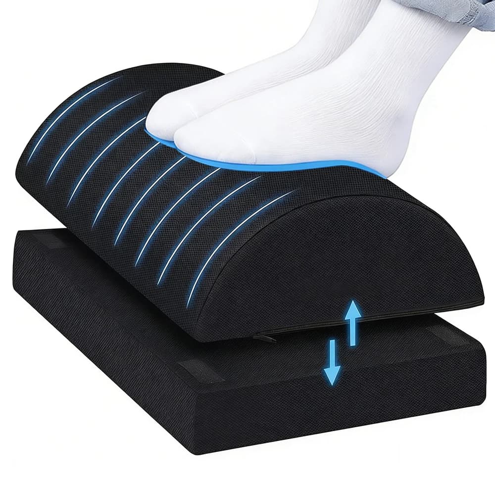 Poggiapiedi Ergonomico da Scrivania per Ufficio – Sgabello Regolabile in Altezza per Sedia da Ufficio e Sedia da Gaming
