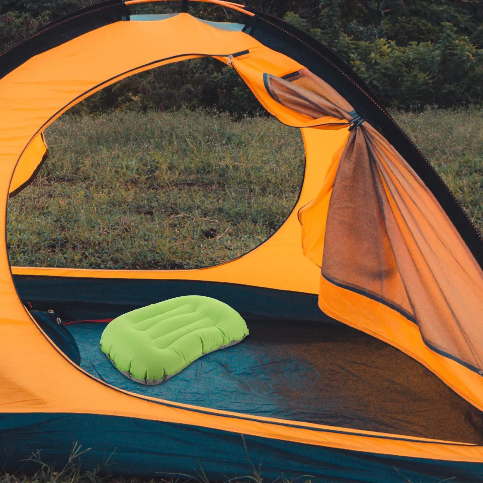 Inflatable Camping Pillow Portable Ultralight Ergonomic Design Outdoor Travel Pillow Comfortable Inflating Neck Pillows Sleeping