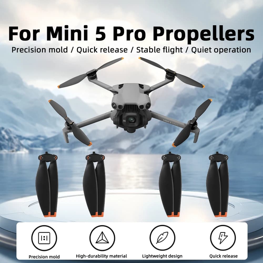 4pcs Propellers For Dji Mini 5 Pro Low Noise Wings Drone Accessory Quick Release Folding Blade Props Replacement Accessory
