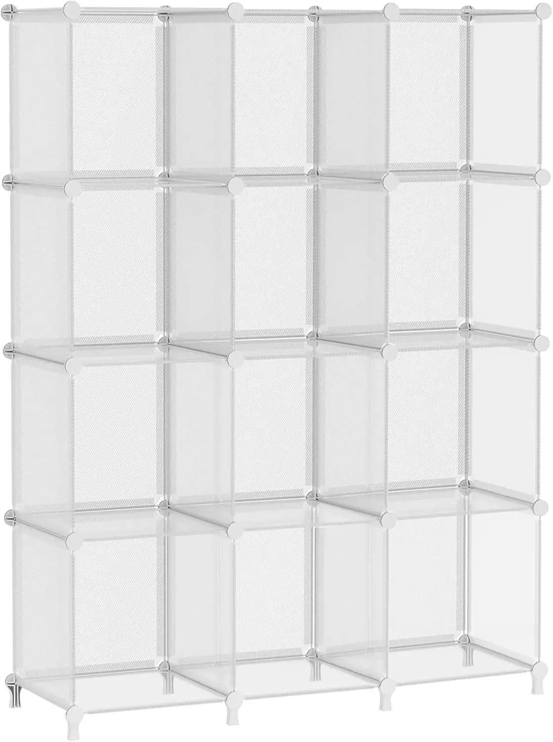 Organizzatore a Cubi, Scaffale a 12 Cubi, Libreria e Contenitore per Vestiti, Organizzatore Modulare in Plastica Fai-da-te