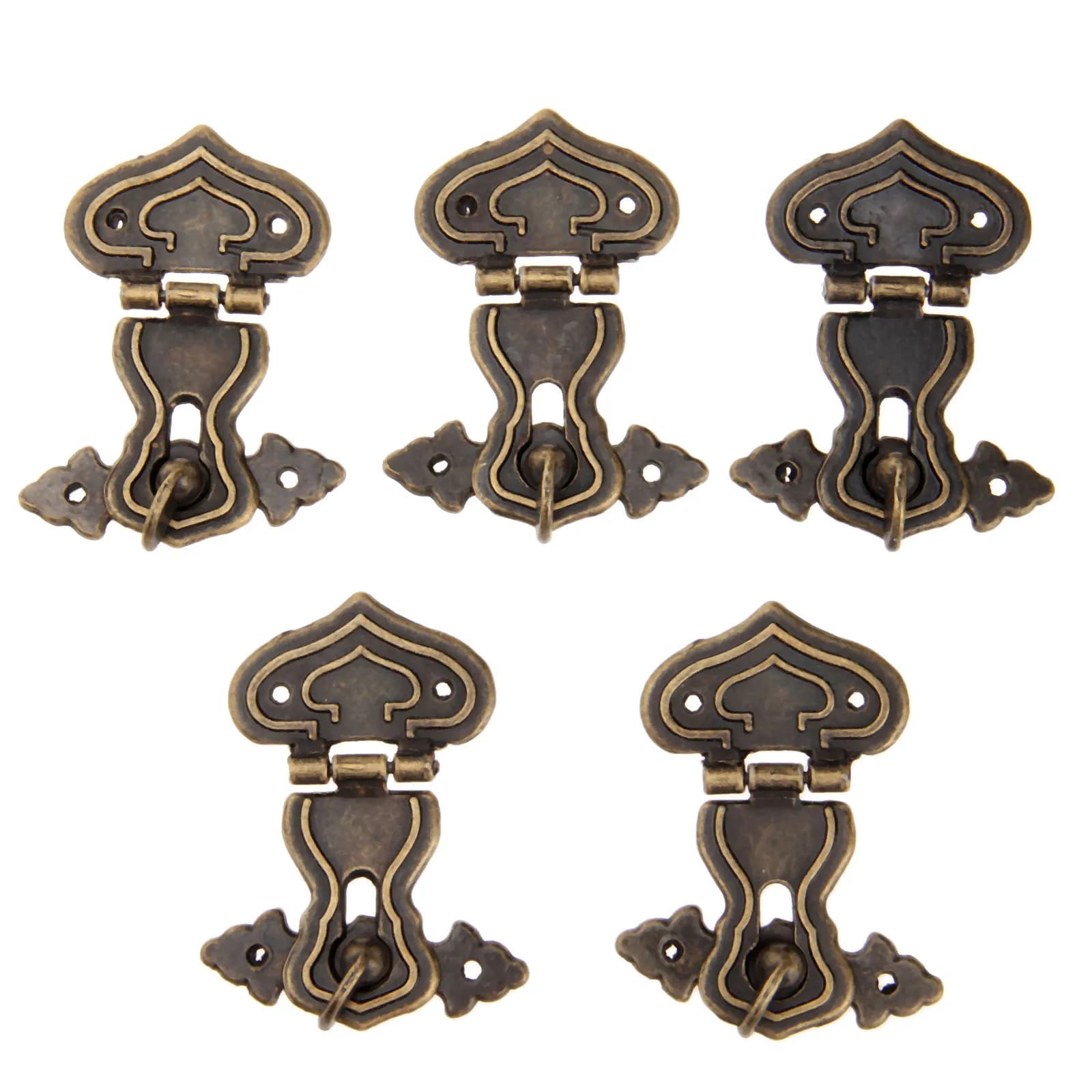 5 pz 63x47mm serratura in metallo antico decorativo hasp gancio regalo portagioie in legno lucchetto con viti Hardware per mobili Vintage