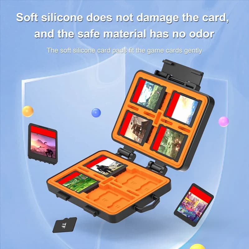 B04C-Custodia da gioco portatile per Nintendo Switch 2 negozi 8 carte da gioco, 14 schede TF e 2 slot per schede Nano SIM