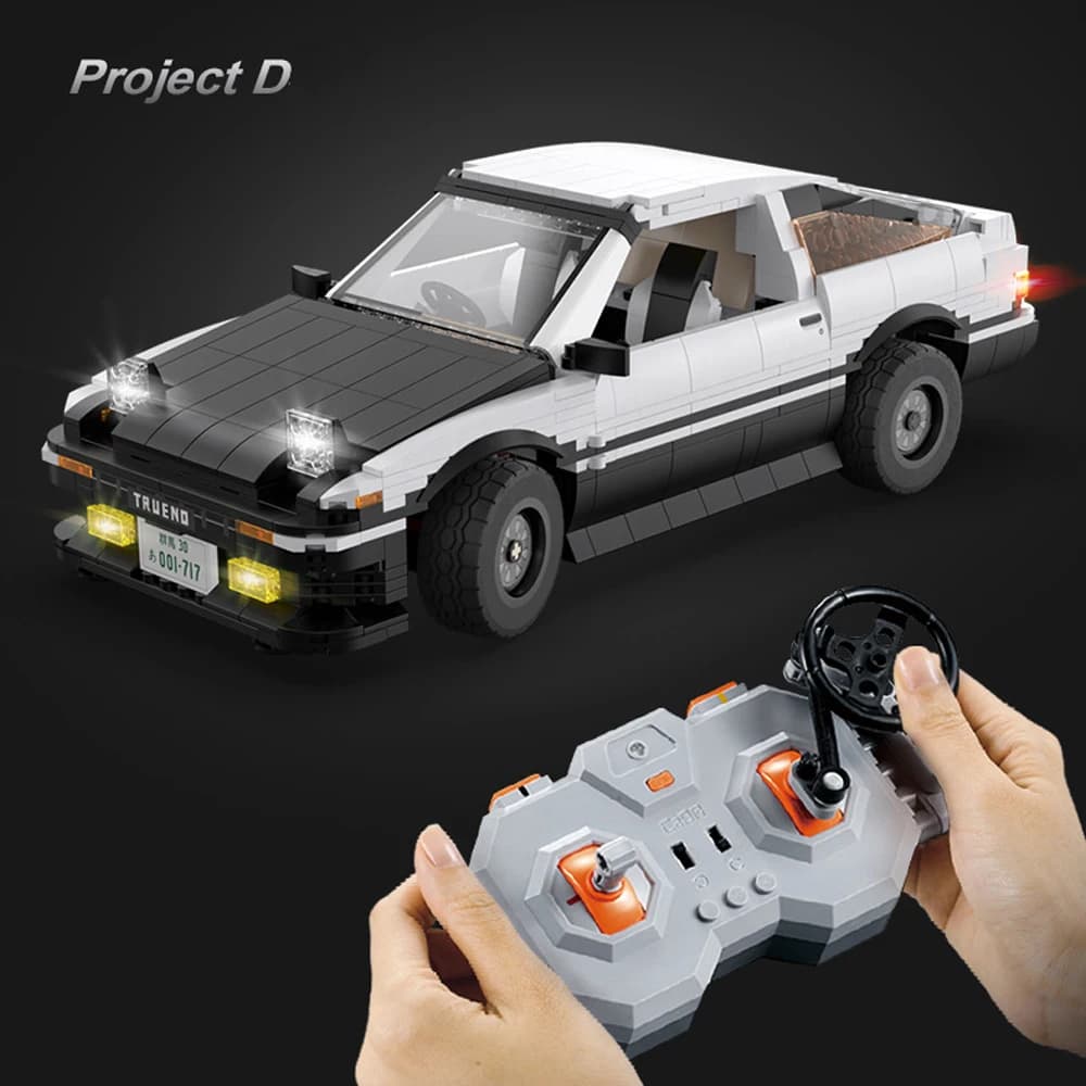 Blocco di costruzione tecnico Scala 1:12 Racing Anime Iniziale D Giappone Ae86 Trueno Modello Radio 2.4ghz Auto telecomandata Mattoni RC Giocattoli