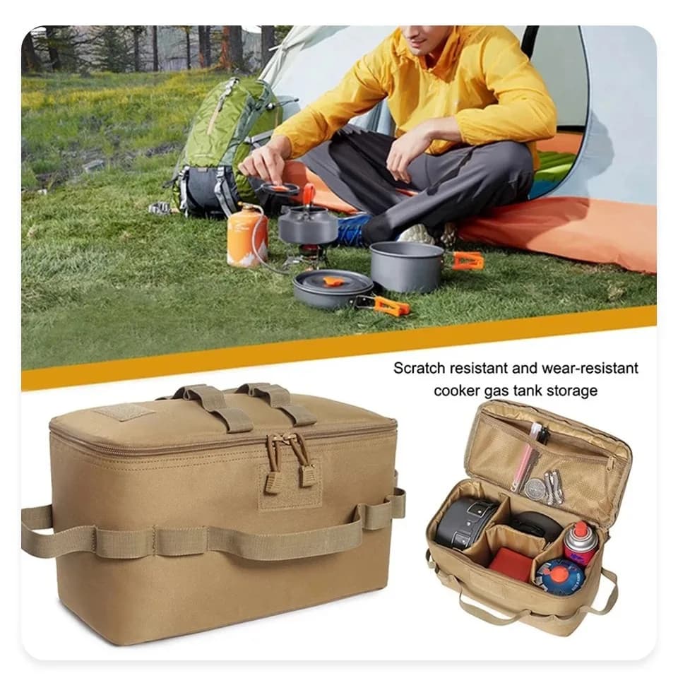 Nuova Borsa Portaoggetti Economica per Campeggio, Cesto per Fornello a Gas, Borsa per Pentole, Sacca per Picnic, Organizer per Utensili da Cucina